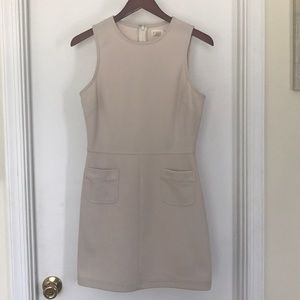 Beige J Crew Sleeveless Mini Dress